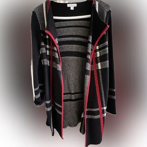 Mid length over coat jacket .